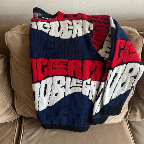 Moncler crewneck Red and Blue Sweater men small - Picture 2 of 7